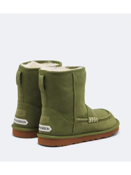 Cizme scurte Jw Anderson din piele de căprioară verde