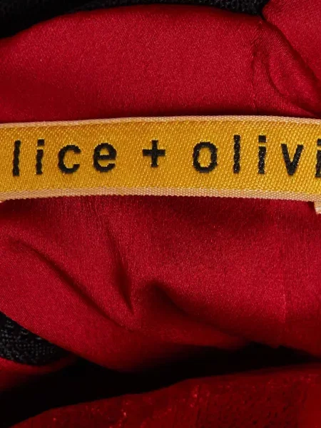 Rochie mini Alice + Olivia de catifea roșu