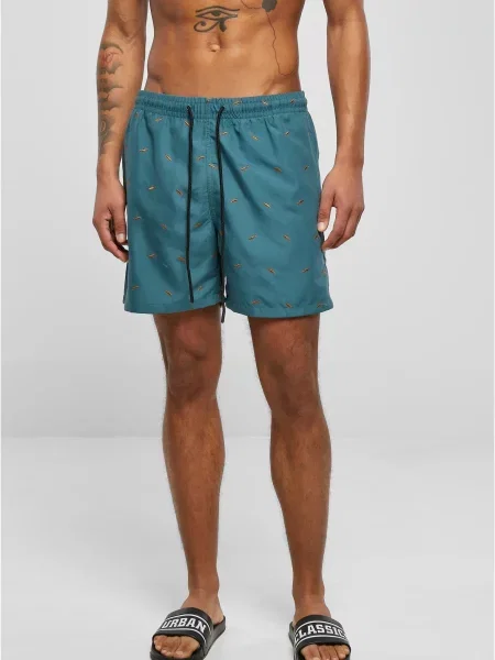 Hlače Urban Classics z vezenjem oranžna