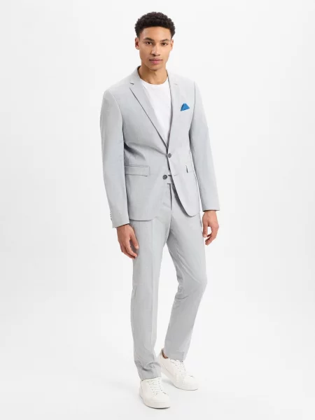 Finshley & Harding Garnitur Oakland Kalifornia Mężczyźni Slim Fit marmurkowy 54 szary
