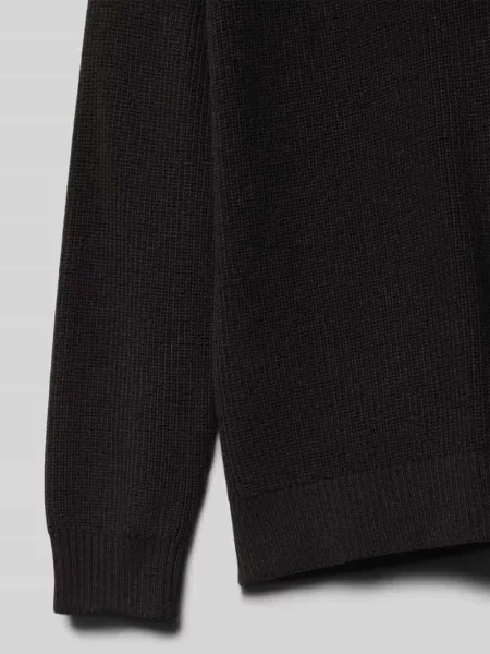 Sweter z dzianiny z okrągłym dekoltem model ‘TOWELLING’ Calvin Klein Jeans czarny