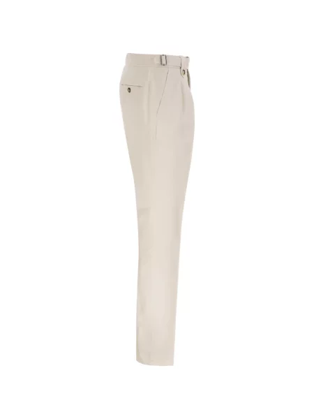 Pantaloni Brunello Cucinelli conici alb