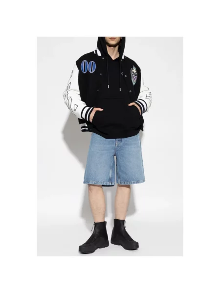 Ocieplany kurtka bomber Off-white wełniany biały
