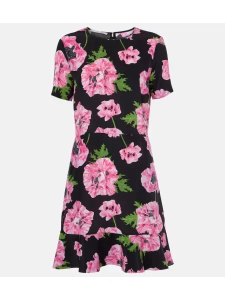 Rochie Stella Mccartney de mătase cu model floral cu volane
