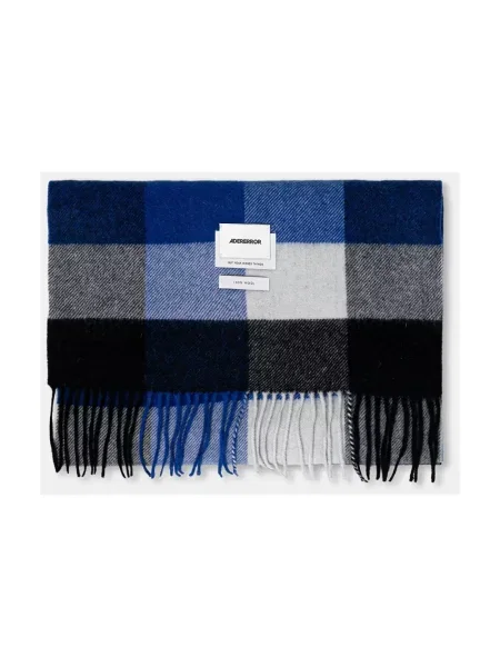 Ader Error szalik wełniany MUFFLER wzorzysty niebieski