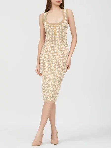 Платье Elisabetta Franchi бежевое