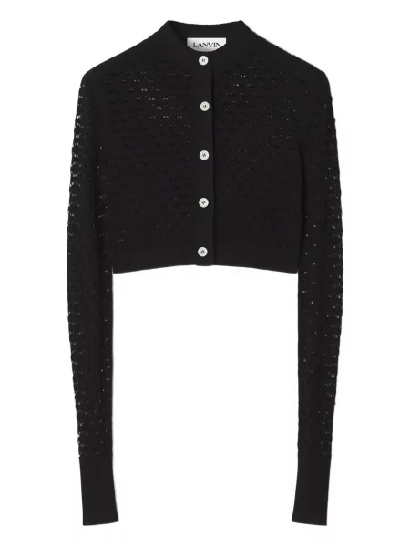 Cardigan Lanvin ajurat negru