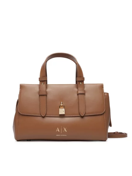 Torebka crossbody Armani Exchange skórzana brązowa