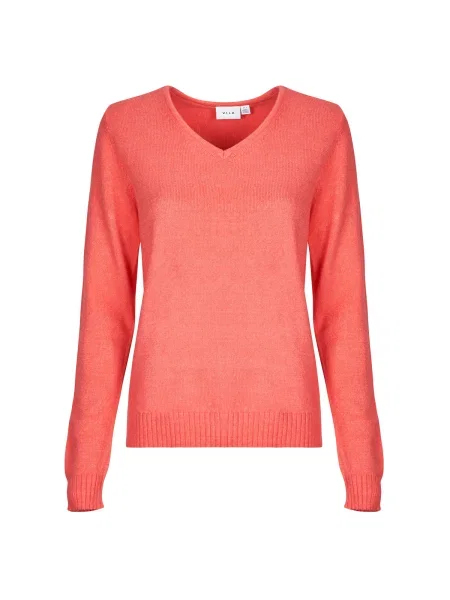 Pulover Vila cu decolteu în V roșu
