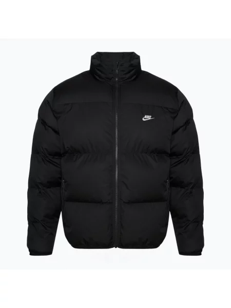 Férfi bélelt kabát Nike Sportswer Club Puffer black/white Sportswer Club Puffer fehér
