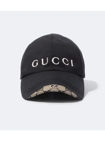Șapcă Gucci de mătase cu autograf negru