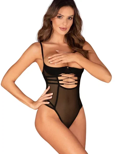 Прозрачное боди с открытой грудью Боди_Obsessive_Roxelia чорне