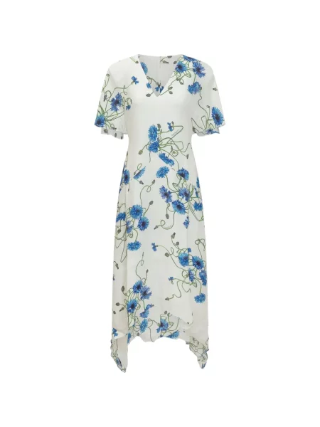 Rochie midi Stella Mccartney cu model floral cu imagine cu decolteu în V alb