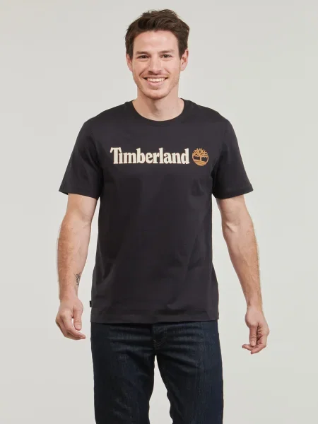Krátke tričko Timberland s krátkymi rukávmi s autogramom čierna