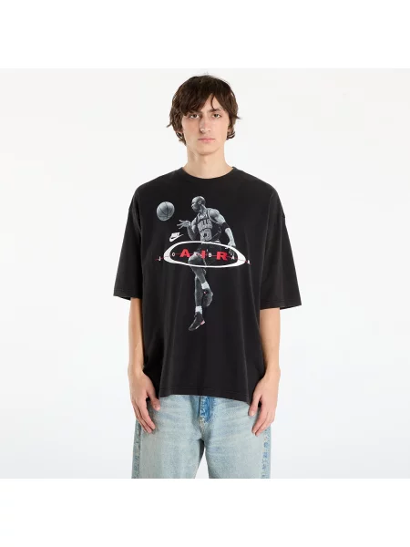 Tricou Jordan Brooklyn T-Shirt Black/ White L alb