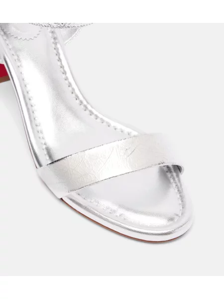 Kožené sandále Christian Louboutin strieborná