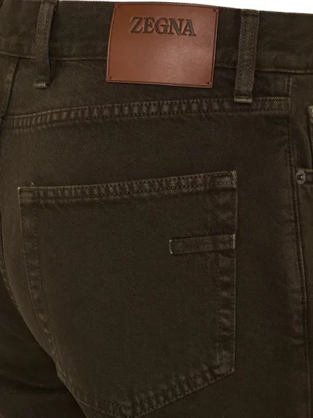 Traperice ravnih nogavica Zegna smeđa