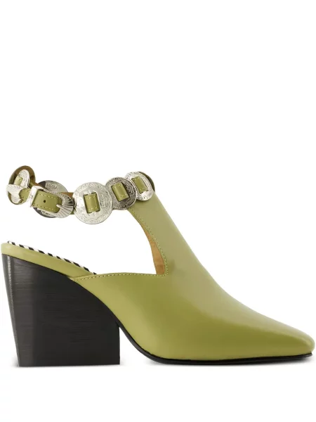 Pantofi cu toc Toga Pulla din piele verde