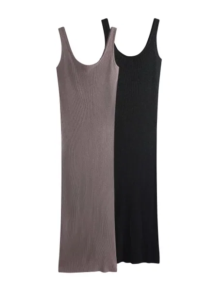 The Set Pletena haljina moka smeđa crna