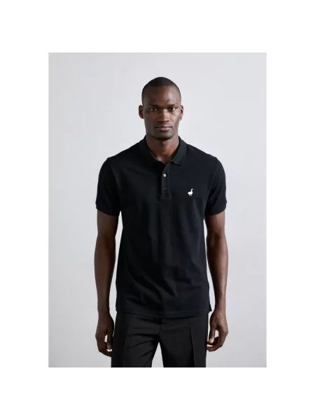 Haftowana koszulka polo Moschino czarna