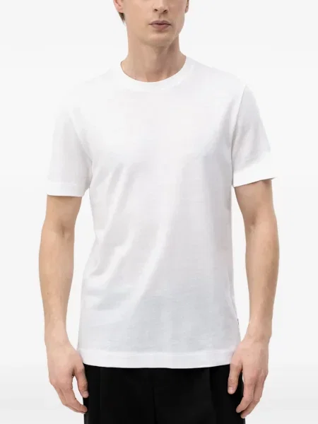 Scurt tricou Boss cu decolteu rotund alb