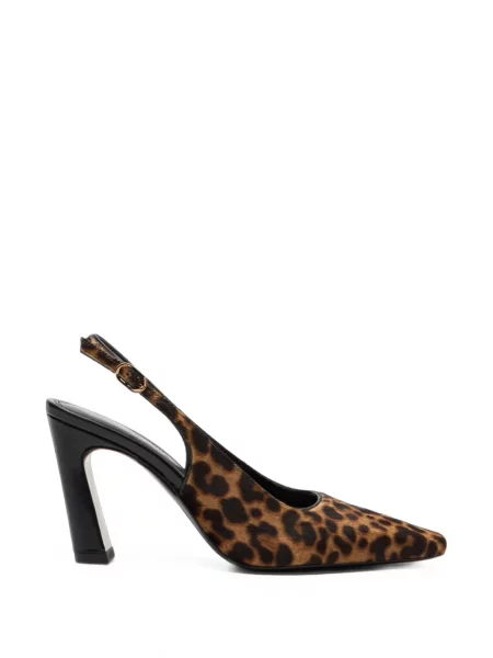Pantofi cu toc Stuart Weitzman cu imagine cu model leopard slingback maro