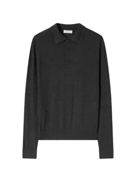Lung tricou polo Retori cu model argyle gri