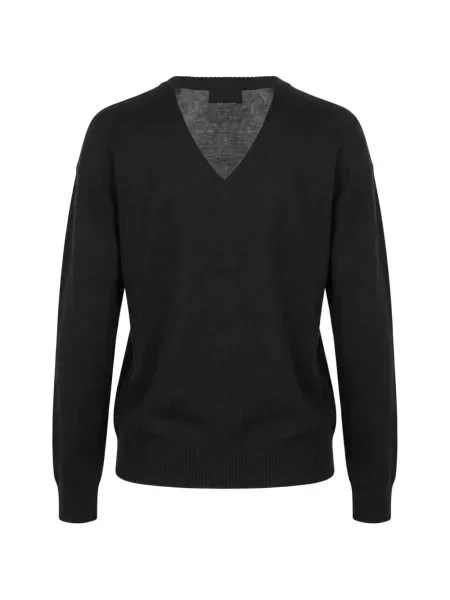 Pulover Drumohr de lână cu decolteu în V negru