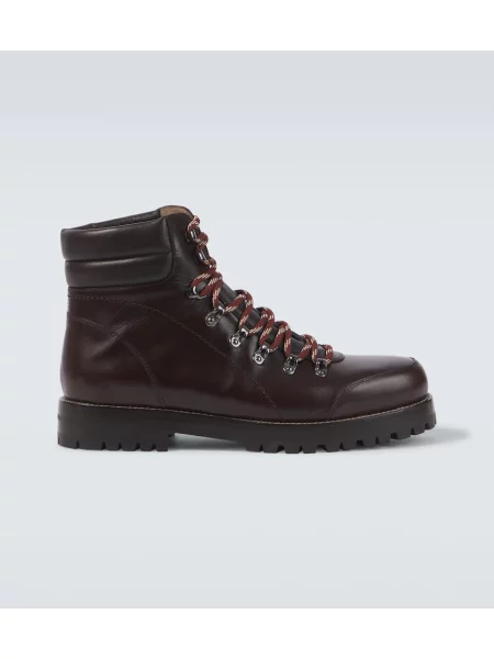 Usnjene gležnjarji Manolo Blahnik rjava