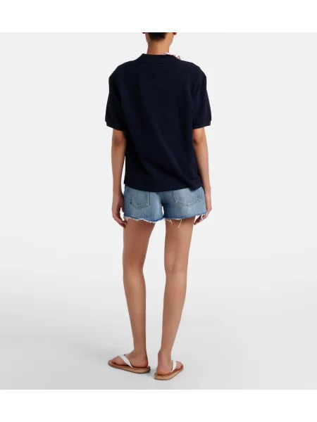 Pantaloni scurți din denim Miu Miu albastru