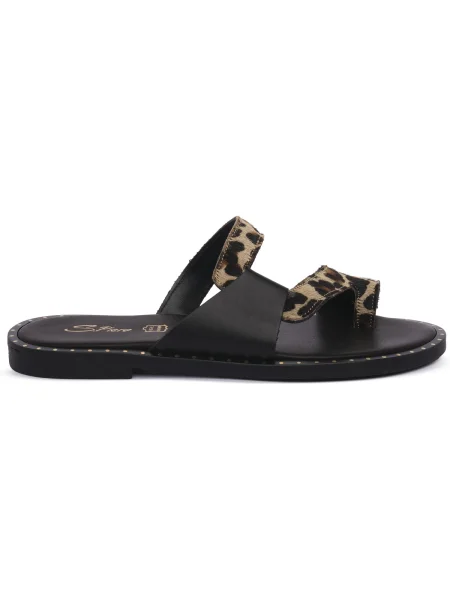 Pantofi S.piero cu model leopard negru