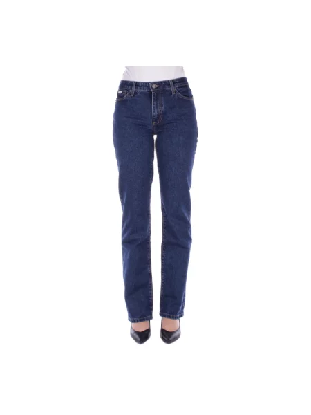 Dżinsy z wysokim stanem Guess z wysoką talią niebieskie