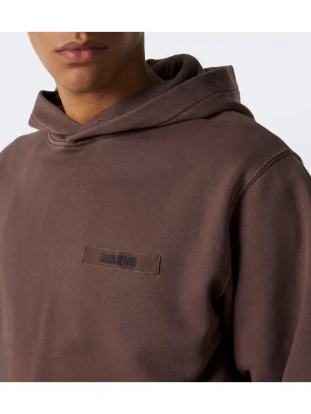 Hoodie Jacquemus iz flisa z avtogramom rjava