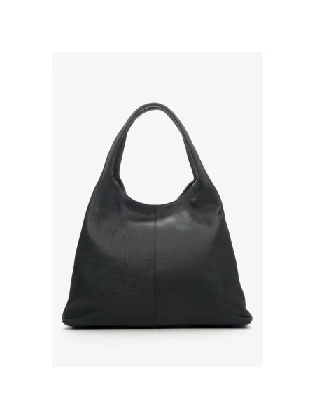 Сумка-шопер шкіряна Estro чорна