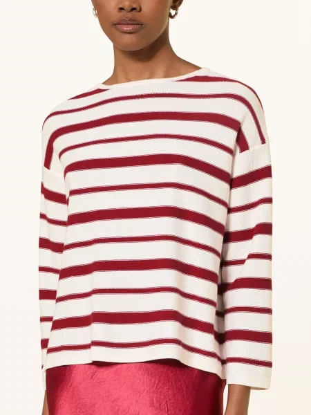 Mm By Max Mara Tričko Locusta S Rukávem tmavě červená bílá