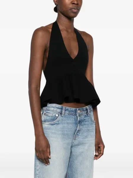 Top Gimaguas cu gât halter negru