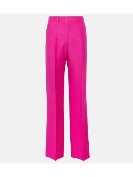 Pantaloni Valentino de lână roz