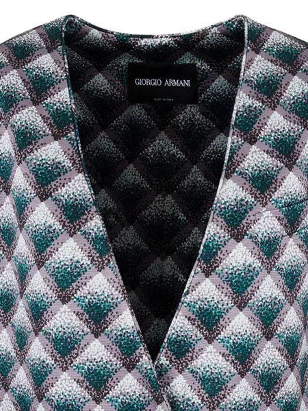 Sacou Giorgio Armani cu imprimeu geometric verde