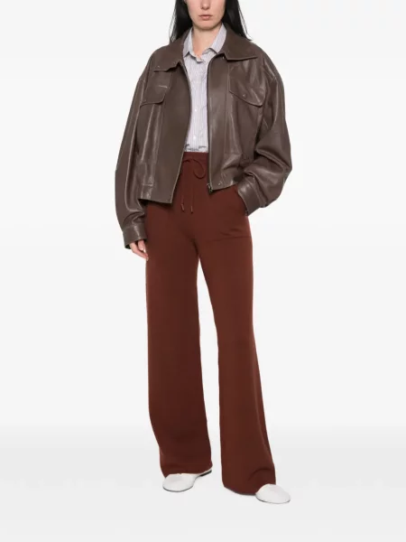 Pantaloni Max Mara din cașmir cu cordon maro