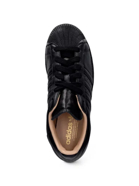 Matlasat sneakerși Adidas Superstar cu autograf din velur gri