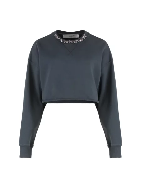 Kołnierzykowy bluza Golden Goose o krotszym kroju czarna