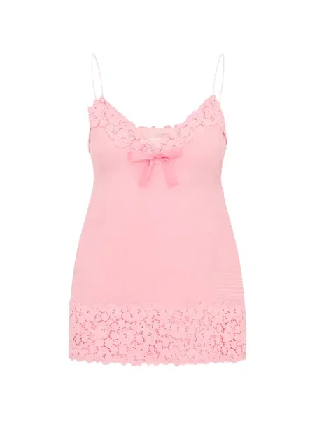 Rochie mini Loveshackfancy din dantelă roz