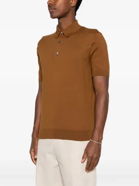 Πλεκτό polo Zegna καφέ
