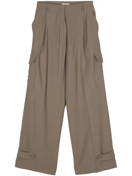 Szerokie spodnie cargo Blanca Vita zielone