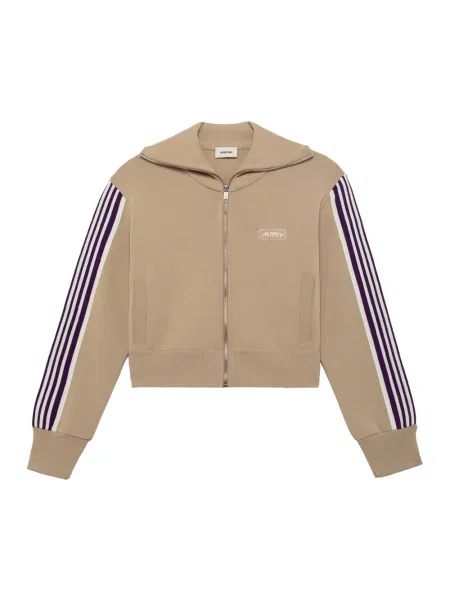 Dzianinowy sweter Autry w paski beżowy