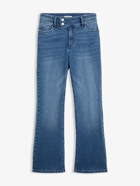 Jeansy bootcut z wysokim stanem niebieskie