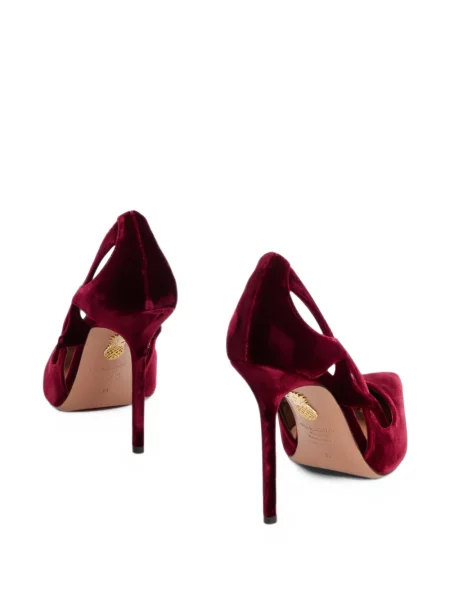 Pantofi cu toc Aquazzura de catifea roșu