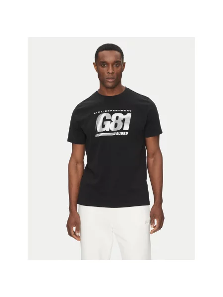 Guess Majica Regular Fit črna