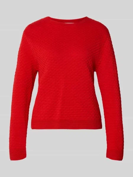 Sweter z czystej bawełny krój regular fit Tom Tailor czerwony