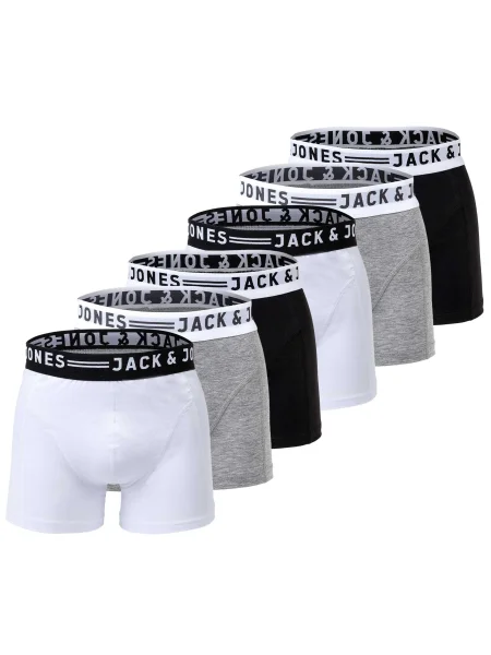 JACK & JONES Boxeralsók szürke melír / fekete fehér